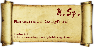Marusinecz Szigfrid névjegykártya